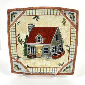 Susan Winget Decorative Plate Lake Lodge Fishing Cottage Core Lake house decor
